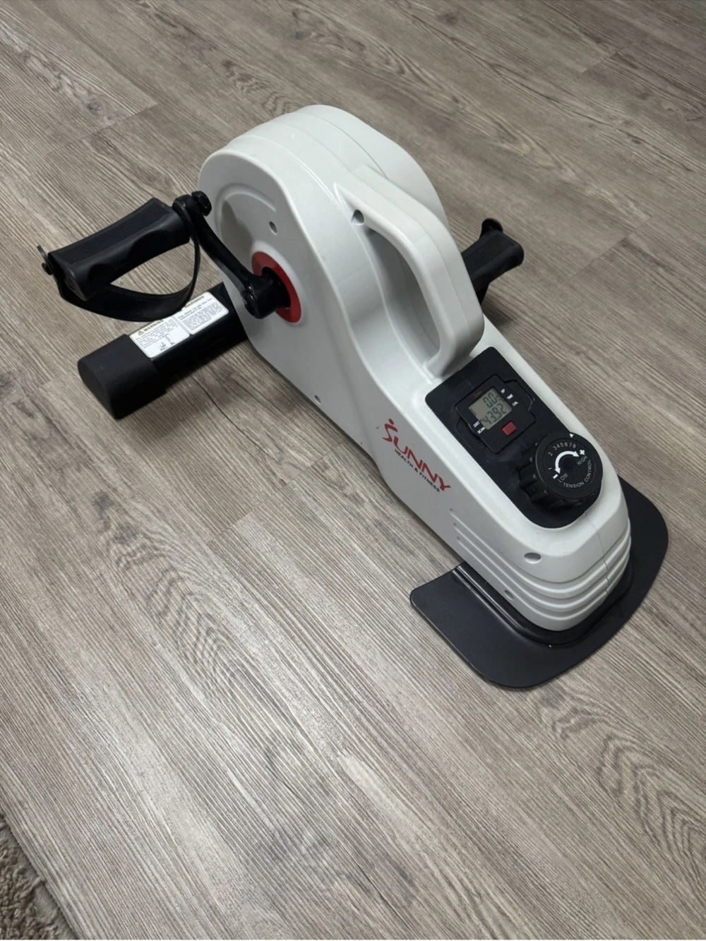 Sunny Health Mini Exercise Pedal Bike - White